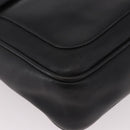 GUCCI Shoulder Bag Leather 2way Black Gold Auth 187188-16