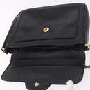 GUCCI Shoulder Bag Leather 2way Black Gold Auth 187188-10