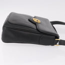 GUCCI Shoulder Bag Leather 2way Black Gold Auth 187188-3