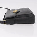 GUCCI Shoulder Bag Leather 2way Black Gold Auth 187188-4