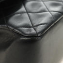 CHANEL Chain Matelasse Shoulder Bag Lamb Skin Black Gold CC Auth 187189SAV-15