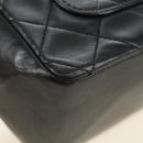 CHANEL Chain Matelasse Shoulder Bag Lamb Skin Black Gold CC Auth 187189SAV-17