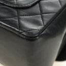 CHANEL Chain Matelasse Shoulder Bag Lamb Skin Black Gold CC Auth 187189SAV-18