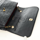 CHANEL Chain Matelasse Shoulder Bag Lamb Skin Black Gold CC Auth 187189SAV-9