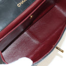 CHANEL Chain Matelasse Shoulder Bag Lamb Skin Black Gold CC Auth 187189SAV-10