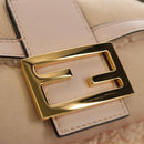 FENDI Mamma Baguette Shoulder Bag Mouton Beige Gold Auth 187191SAV-17