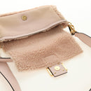 FENDI Mamma Baguette Shoulder Bag Mouton Beige Gold Auth 187191SAV-18