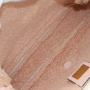 FENDI Mamma Baguette Shoulder Bag Mouton Beige Gold Auth 187191SAV-21