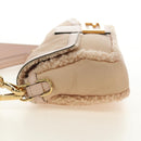 FENDI Mamma Baguette Shoulder Bag Mouton Beige Gold Auth 187191SAV-4