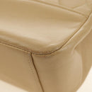 CHANEL Matelasse Chain Shoulder Bag Lamb Skin Beige Gold CC Auth 187192SAV-14