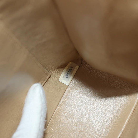 CHANEL Matelasse Chain Shoulder Bag Lamb Skin Beige Gold CC Auth 187192SAV