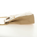 CHANEL Matelasse Chain Shoulder Bag Lamb Skin Beige Gold CC Auth 187192SAV-4