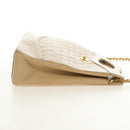CHANEL Matelasse Chain Shoulder Bag Lamb Skin Beige Gold CC Auth 187192SAV-5