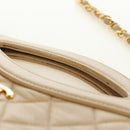 CHANEL Matelasse Chain Shoulder Bag Lamb Skin Beige Gold CC Auth 187192SAV-8