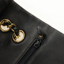 CHANEL Matelasse 25 Double Flap Chain Bag Lamb Skin Gold Black CC Auth 187193SAV-22