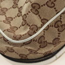 GUCCI GG Canvas Web Sherry Line Tote Bag Beige Silver Red 232971 Auth 187200SAV-16