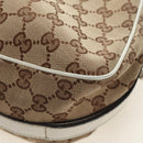 GUCCI GG Canvas Web Sherry Line Tote Bag Beige Silver Red 232971 Auth 187200SAV-17