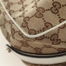 GUCCI GG Canvas Web Sherry Line Tote Bag Beige Silver Red 232971 Auth 187200SAV-18