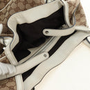 GUCCI GG Canvas Web Sherry Line Tote Bag Beige Silver Red 232971 Auth 187200SAV-20