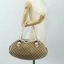 GUCCI GG Canvas Web Sherry Line Tote Bag Beige Silver Red 232971 Auth 187200SAV-26