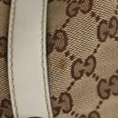 GUCCI GG Canvas Web Sherry Line Tote Bag Beige Silver Red 232971 Auth 187200SAV-5