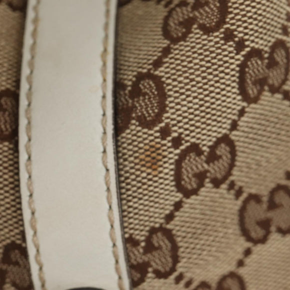GUCCI GG Canvas Web Sherry Line Tote Bag Beige Silver Red 232971 Auth 187200SAV