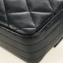 CHANEL Chain Matelasse Shoulder Bag Lamb Skin Black Gold CC Auth 187203SAV-18