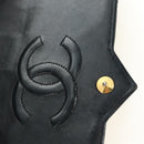 CHANEL Chain Matelasse Shoulder Bag Lamb Skin Black Gold CC Auth 187203SAV-21