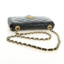 CHANEL Chain Matelasse Shoulder Bag Lamb Skin Black Gold CC Auth 187203SAV-7