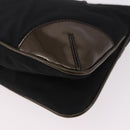 PRADA Shoulder Bag Nylon Silver Black Auth 187204A-13