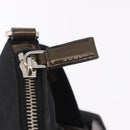 PRADA Shoulder Bag Nylon Silver Black Auth 187204A-15