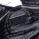 PRADA Shoulder Bag Nylon Silver Black Auth 187204A-16