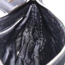 PRADA Shoulder Bag Nylon Silver Black Auth 187204A-18