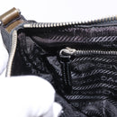 PRADA Shoulder Bag Nylon Silver Black Auth 187204A-20