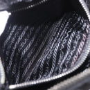 PRADA Shoulder Bag Nylon Silver Black Auth 187204A-21