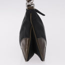 PRADA Shoulder Bag Nylon Silver Black Auth 187204A-5