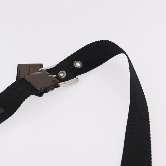 PRADA Shoulder Bag Nylon Silver Black Auth 187204A