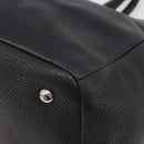 PRADA Tote Bag Leather Black Silver Auth 187205A-10
