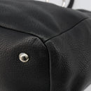 PRADA Tote Bag Leather Black Silver Auth 187205A-12