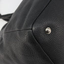 PRADA Tote Bag Leather Black Silver Auth 187205A-13