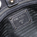 PRADA Tote Bag Leather Black Silver Auth 187205A-15