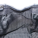 PRADA Tote Bag Leather Black Silver Auth 187205A-18