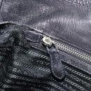 PRADA Tote Bag Leather Black Silver Auth 187205A-19