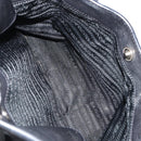 PRADA Tote Bag Leather Black Silver Auth 187205A-21