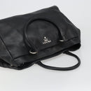 PRADA Tote Bag Leather Black Silver Auth 187205A-6