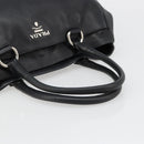 PRADA Tote Bag Leather Black Silver Auth 187205A-7