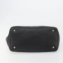 PRADA Tote Bag Leather Black Silver Auth 187205A-9