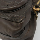 Chloe Paraty Hand Bag Leather 2way Brown Gold Auth 187206A-10