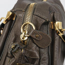 Chloe Paraty Hand Bag Leather 2way Brown Gold Auth 187206A-18