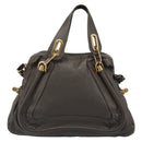 Chloe Paraty Hand Bag Leather 2way Brown Gold Auth 187206A-13